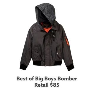 $85 Urban Republic Big Boy Bomber Jacket 18 / 20 Aviator Hooded Heavy Duty Zips